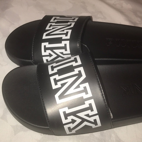 Victoria Secret VS Pink Slides Black M or L - Picture 5 of 5